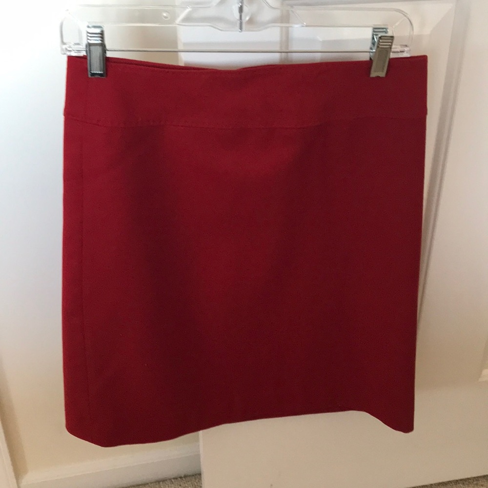 Talbots red wool skirt, size 2, like new.